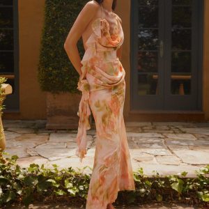 Diedre Rose Strappy Maxi Dress - Sunset Floral