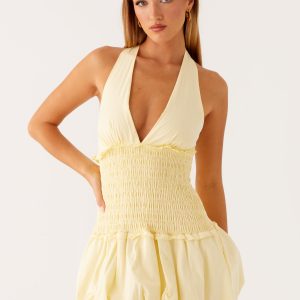 Dimi Bubble Mini Dress - Yellow