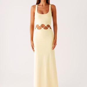 Dreamboat Beaded Maxi Dress - Yellow