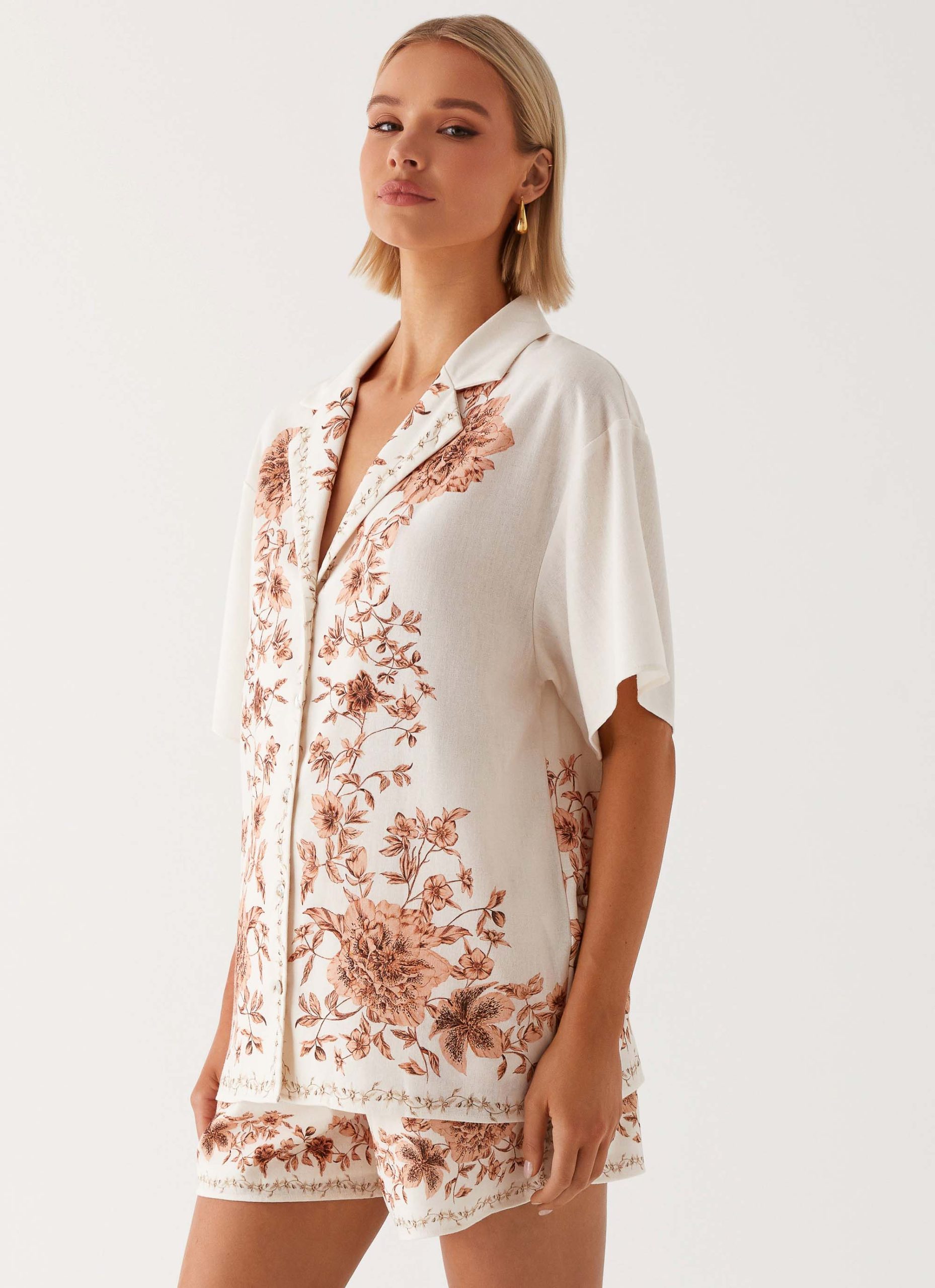 Dreamy Days Oversized Linen Shirt - Ivory - Image 3
