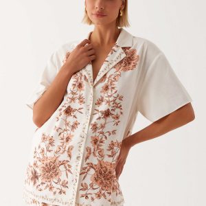 Dreamy Days Oversized Linen Shirt - Ivory