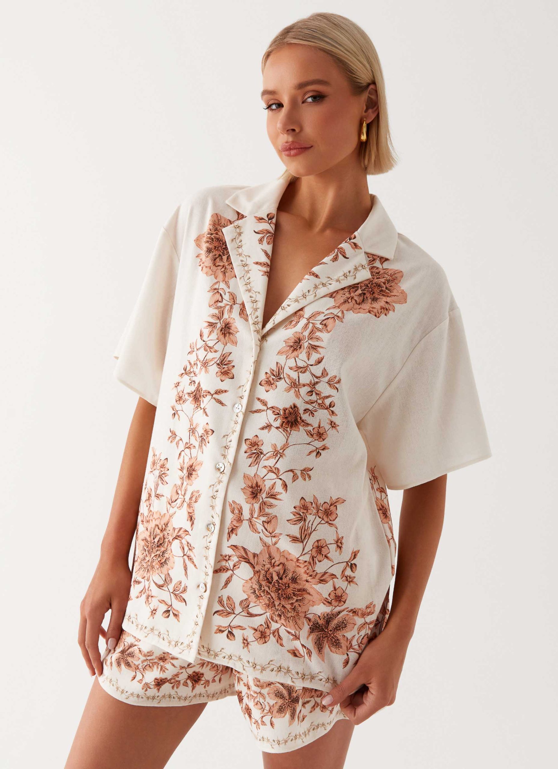 Dreamy Days Oversized Linen Shirt - Ivory - Image 6