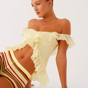 Dylan Off Shoulder Top - Yellow