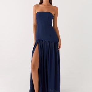 Eden Strapless Maxi Dress - Navy