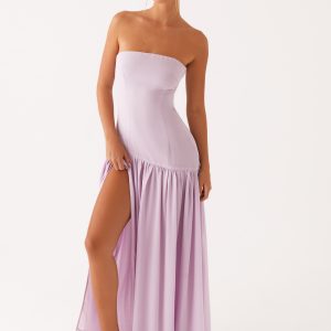 Eden Strapless Maxi Dress - Lilac