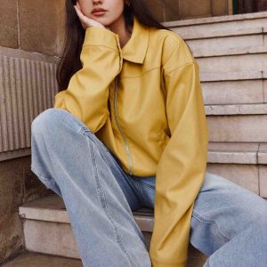 Elara Oversized Jacket - Yellow