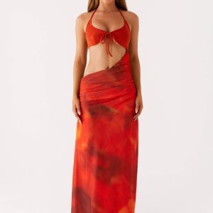 Elixis Maxi Dress - Scarlet Blur