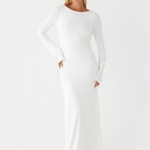 Elmont Long Sleeve Maxi Dress - White