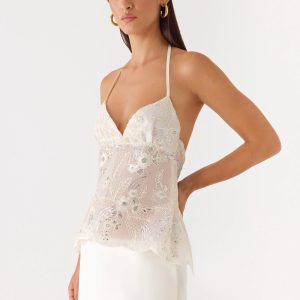 Elsas Sequin Top - Ivory