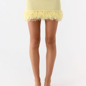 Elyssa Knit Mini Skirt - Lemon