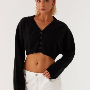 Endlessly Cropped Cardigan - Black