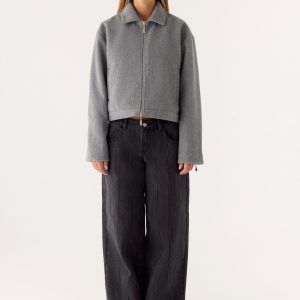 Enzo Faux Wool Jacket - Grey