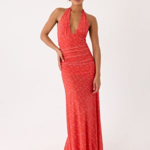 Esme Maxi Dress - Magenta Red Rose