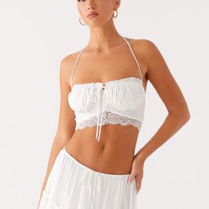 Evi Halterneck Top - Ivory