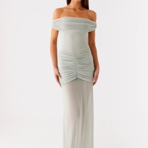 Eyllin Off Shoulder Maxi Dress - Sage