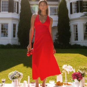 Falling For You Midi Dress - Red