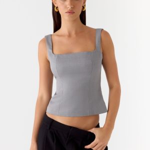 False Start Top - Smoke Grey