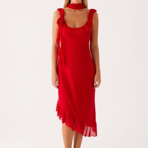 Fariday Midi Dress - Red