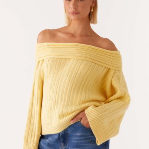 Federica Off Shoulder Knit - Lemon