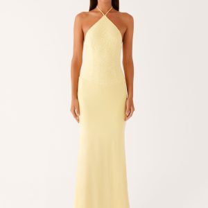 Fiesta Halter Maxi Dress - Sunny Yellow