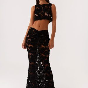 Fiorella Floret Maxi Skirt - Black