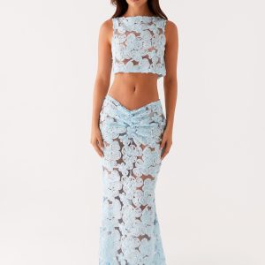 Fiorella Floret Maxi Skirt - Blue