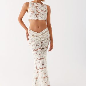 Fiorella Floret Maxi Skirt - Ivory