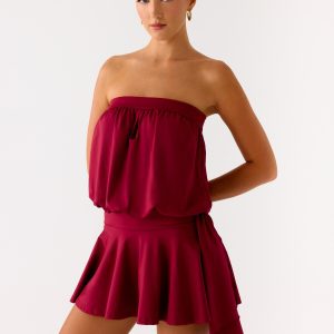 Forever Young Mini Dress - Dark Cherry