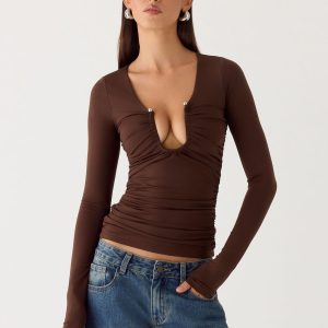 Francis Long Sleeve Top - Chocolate
