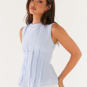 Franco Tie Back Top - Blue