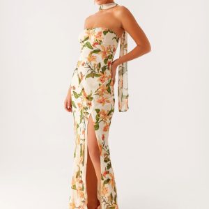 Gali Strapless Maxi Dress - Floral Print