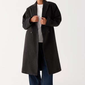Gianni Double Breast Coat - Charcoal