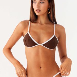 Gina Triangle Bikini Top - Chocolate