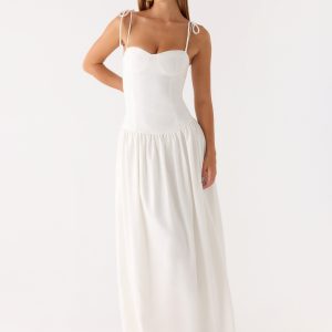 Giovanna Linen Maxi Dress - White