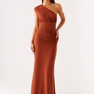 Glimmer Maxi Dress - Rust