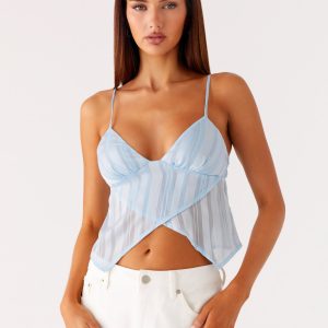 Glynne Frill Top - Baby Blue