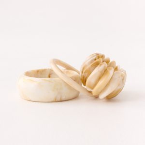 Golden Arc Bangles - Ivory