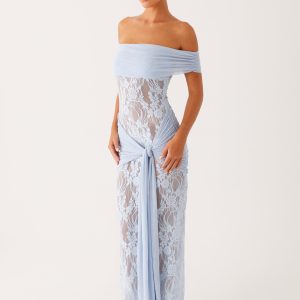 Gracie Twist Maxi Dress - Blue