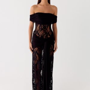 Gracie Twist Maxi Dress - Black