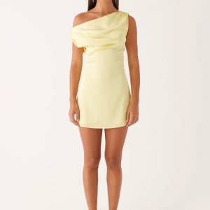Heart Of Glass Satin Mini Dress - Yellow