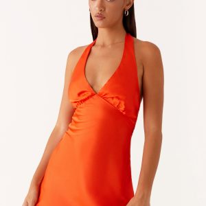 Heavy Hearted Mini Dress - Orange