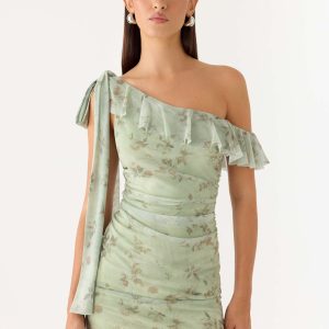 Hidden Gesture Mini Dress - Wispy Fern