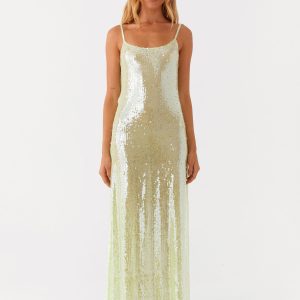 Higher Level Sequin Maxi Dress - Mint