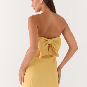 Honey Bow Mini Dress - Yellow
