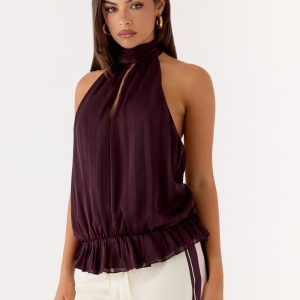 Hydro Halter Top - Aubergine