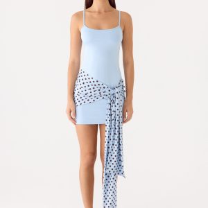 Hypnosis Mini Dress - Blue Mocha Dot