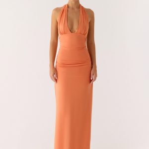Ilaria Halter Maxi Dress - Apricot