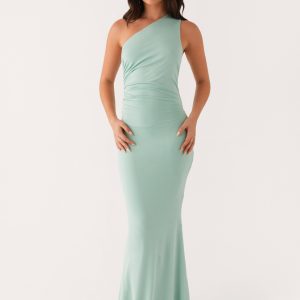 Imagine This One Shoulder Maxi Dress - Mint