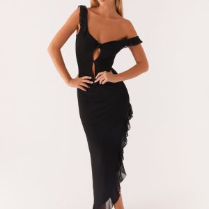 Impossible Cut Out Midi Dress - Black