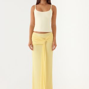 In Destiny Wrap Maxi Skirt - Yellow